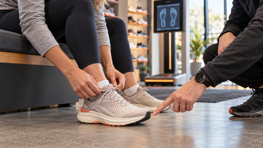 fitting on running shoes