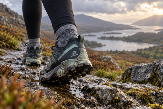 hiking on wet ground