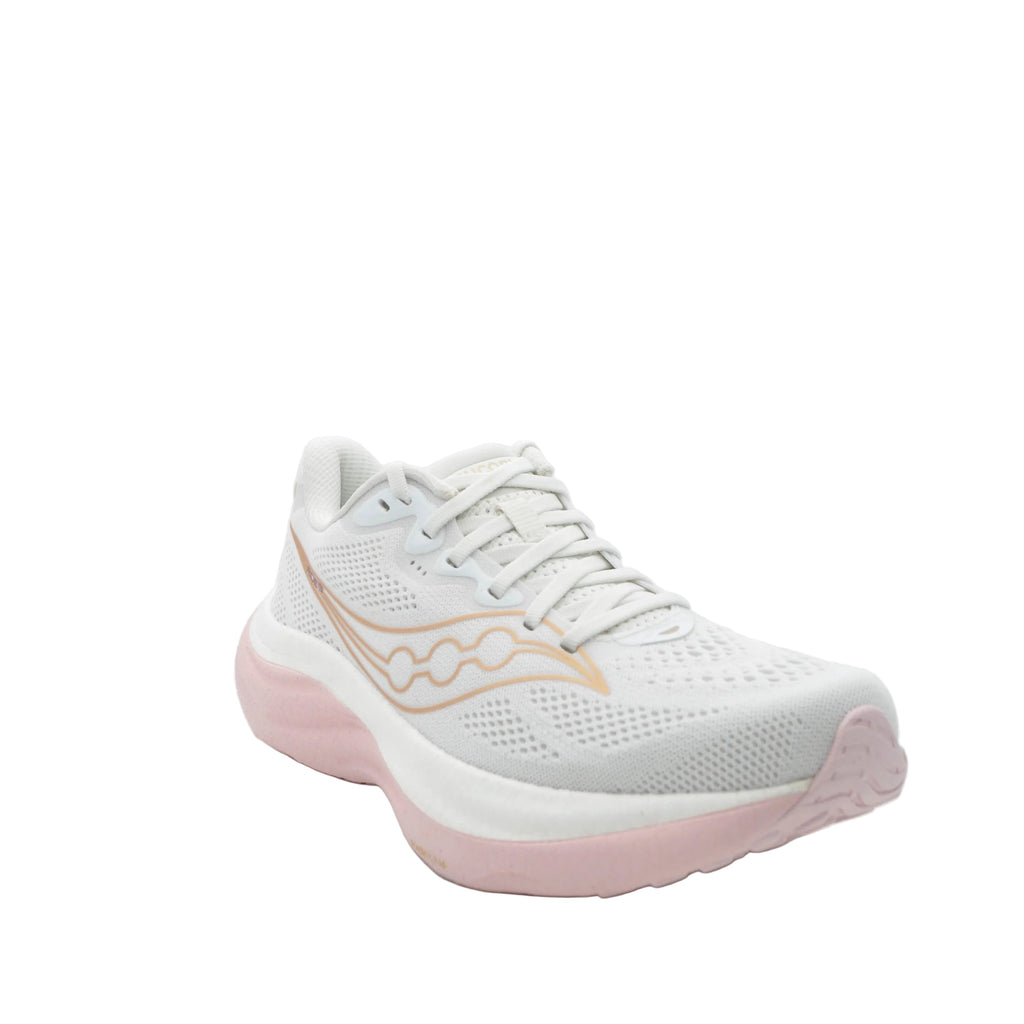 white saucony trainers