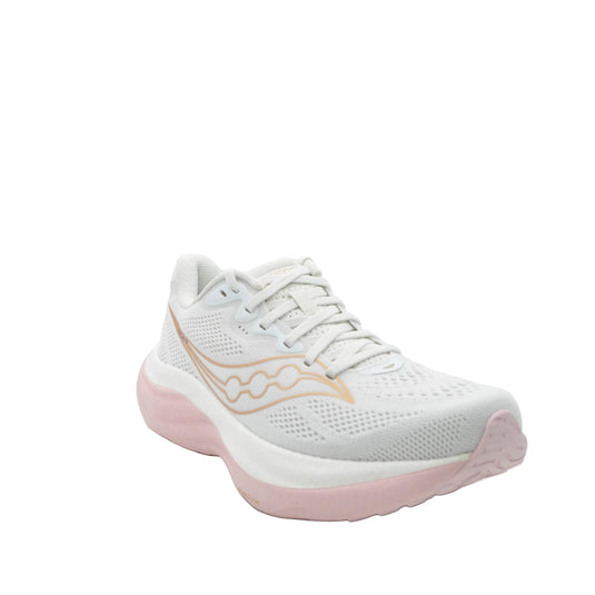 white saucony trainers